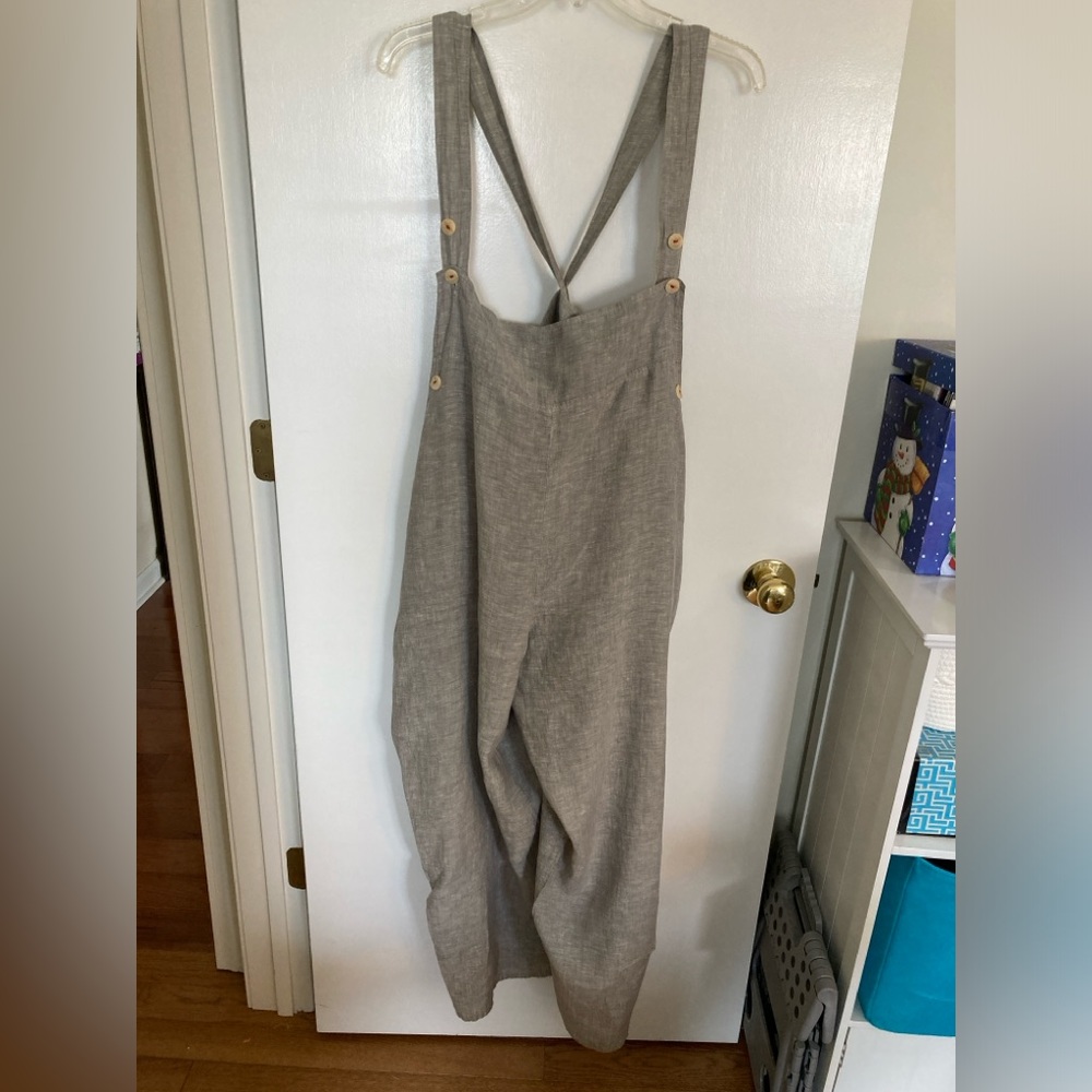 Flax Wide Leg Linen Overalls